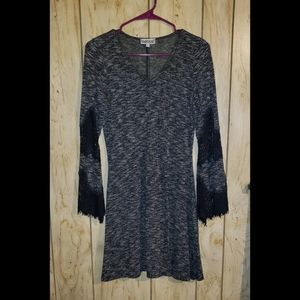 Kings Road dress with bell sleeves